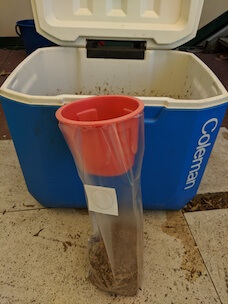 Transfer sawdust and bran to bags