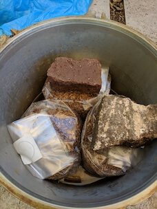 3 bags per stack in the pressure cooker